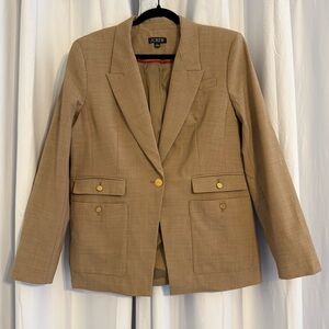 J.Crew Vivienne Italian Wool Blazer Tan Gold Button Women’s 12T Tall